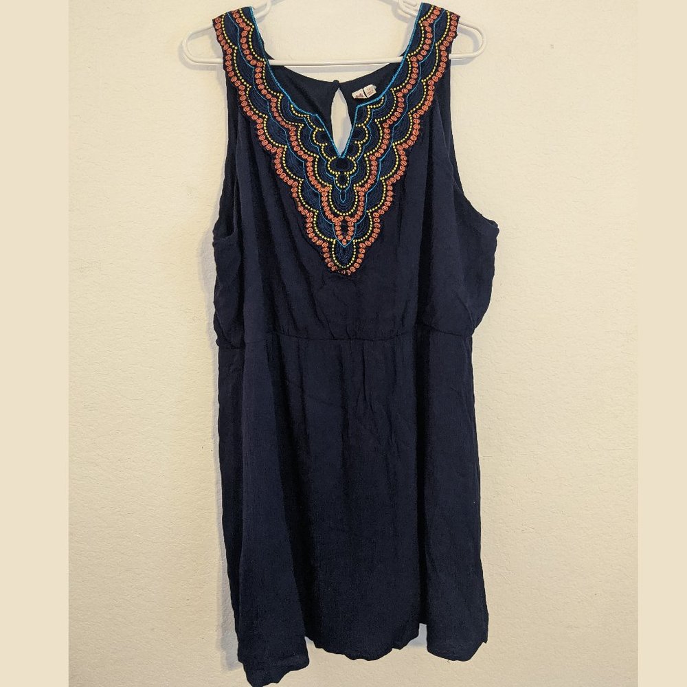 3x Summer Dress Navy blue with pretty applique